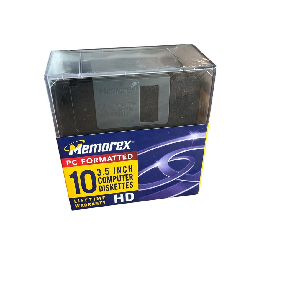 Memorex 3.5 Inch HD Computer Diskettes 10 Pack PC Formatted 1.44MB 3210-3661 New